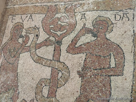 Cattedrale, mosaico pavimentale, particolare con Adamo ed Eva